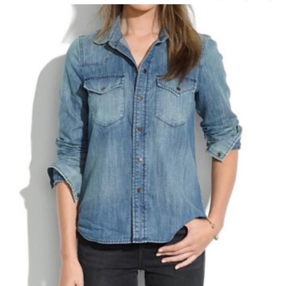 Madewell western denim button down size S - Picture 1 of 15